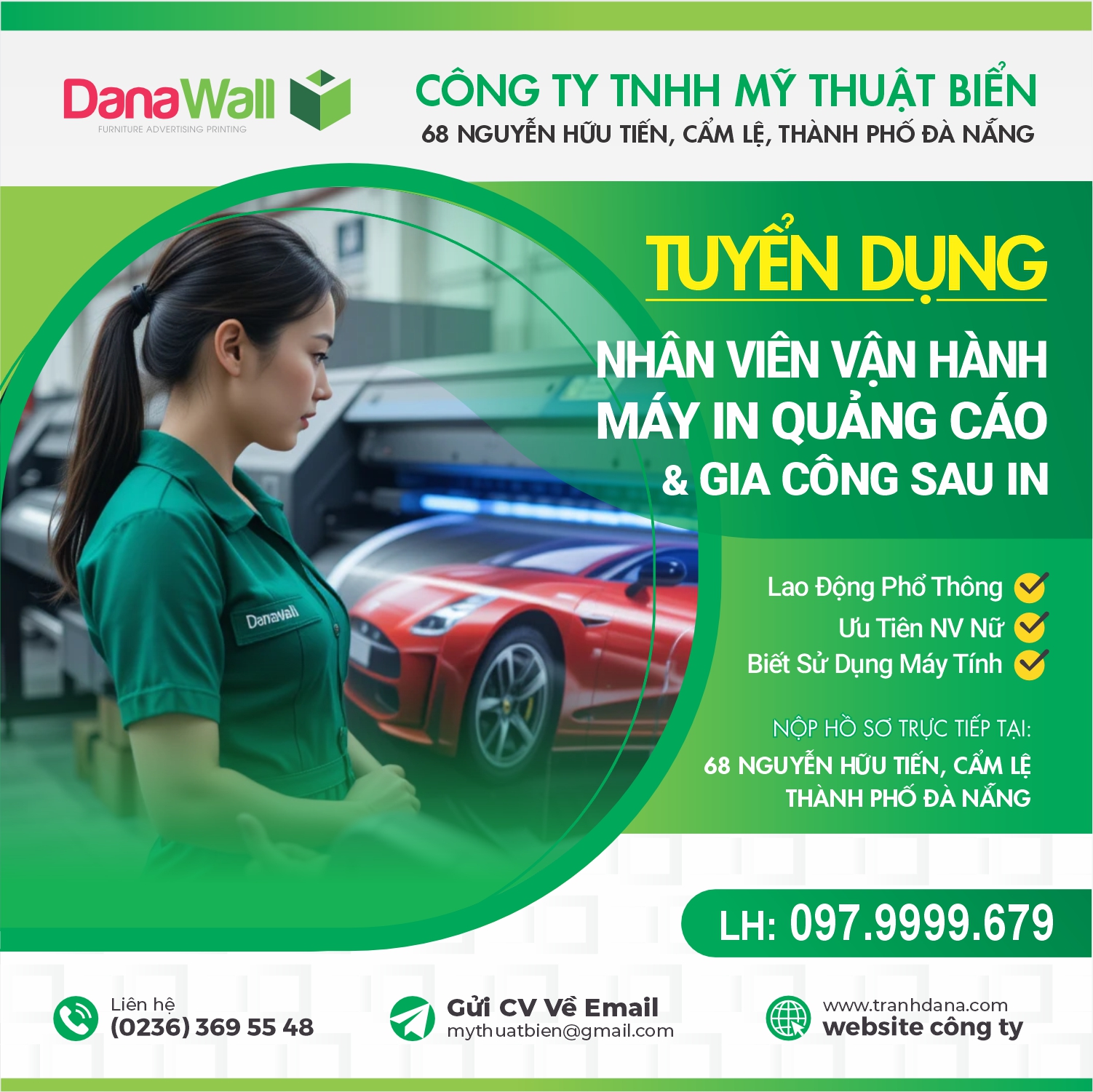 Tuyển Dụng Nhân Viên Vận Hành Máy In Quảng Cáo Tại Đà Nẵng