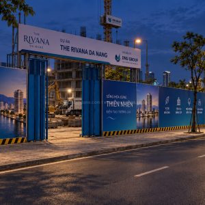 Hàng rào quảng cáo dự án bất động sản in UV bạt 2 da cao cấp DanaWall